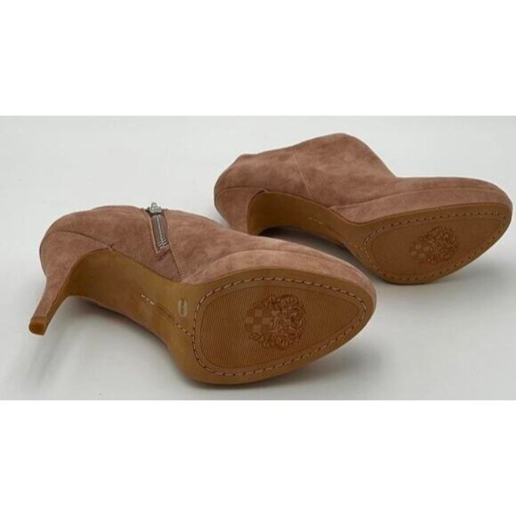 Vince Camuto Elvin Leather Stiletto Bootie Women’s 8 Light Pink Suede Heels - Picture 5 of 7